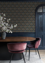 A-Street Prints Chris Loves Julia Woodbury Black Wallpaper