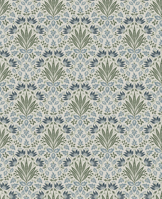 A-Street Prints Chris Loves Julia Woodbury Blue Wallpaper