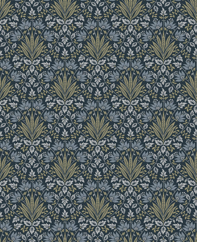 A-Street Prints Chris Loves Julia Woodbury Navy Wallpaper