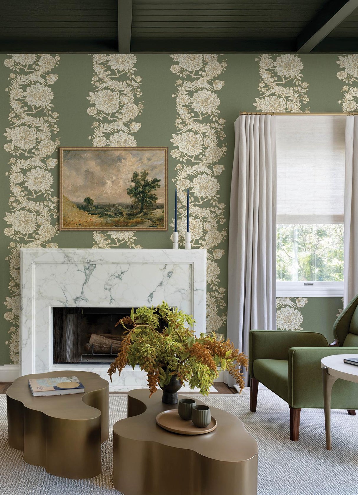 A-Street Prints Chris Loves Julia Gisela Green Wallpaper
