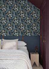 A-Street Prints Chris Loves Julia Geneva Dark Blue Wallpaper