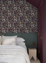 A-Street Prints Chris Loves Julia Geneva Plum Wallpaper