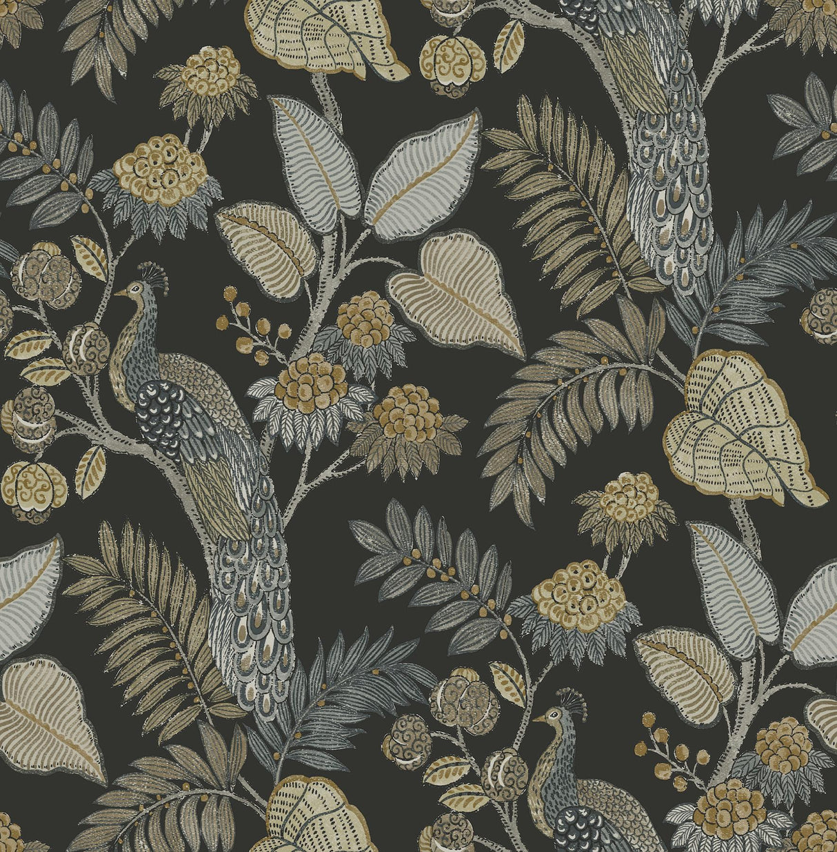 A-Street Prints Chris Loves Julia Geneva Black Wallpaper
