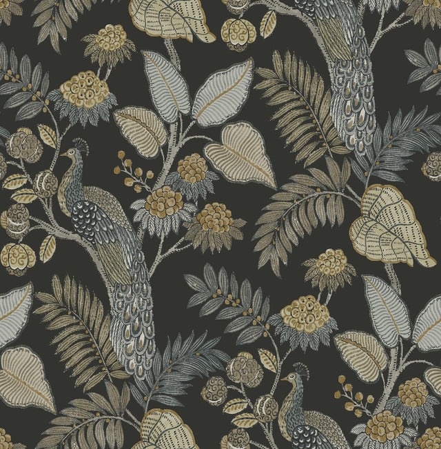A-Street Prints Chris Loves Julia Geneva Black Wallpaper