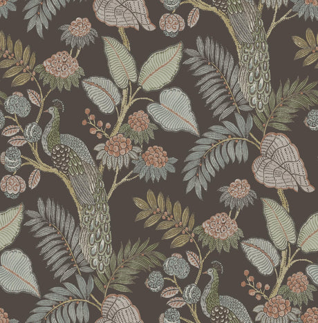 A-Street Prints Chris Loves Julia Geneva Chocolate Wallpaper