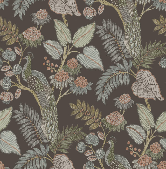 A-Street Prints Chris Loves Julia Geneva Chocolate Wallpaper