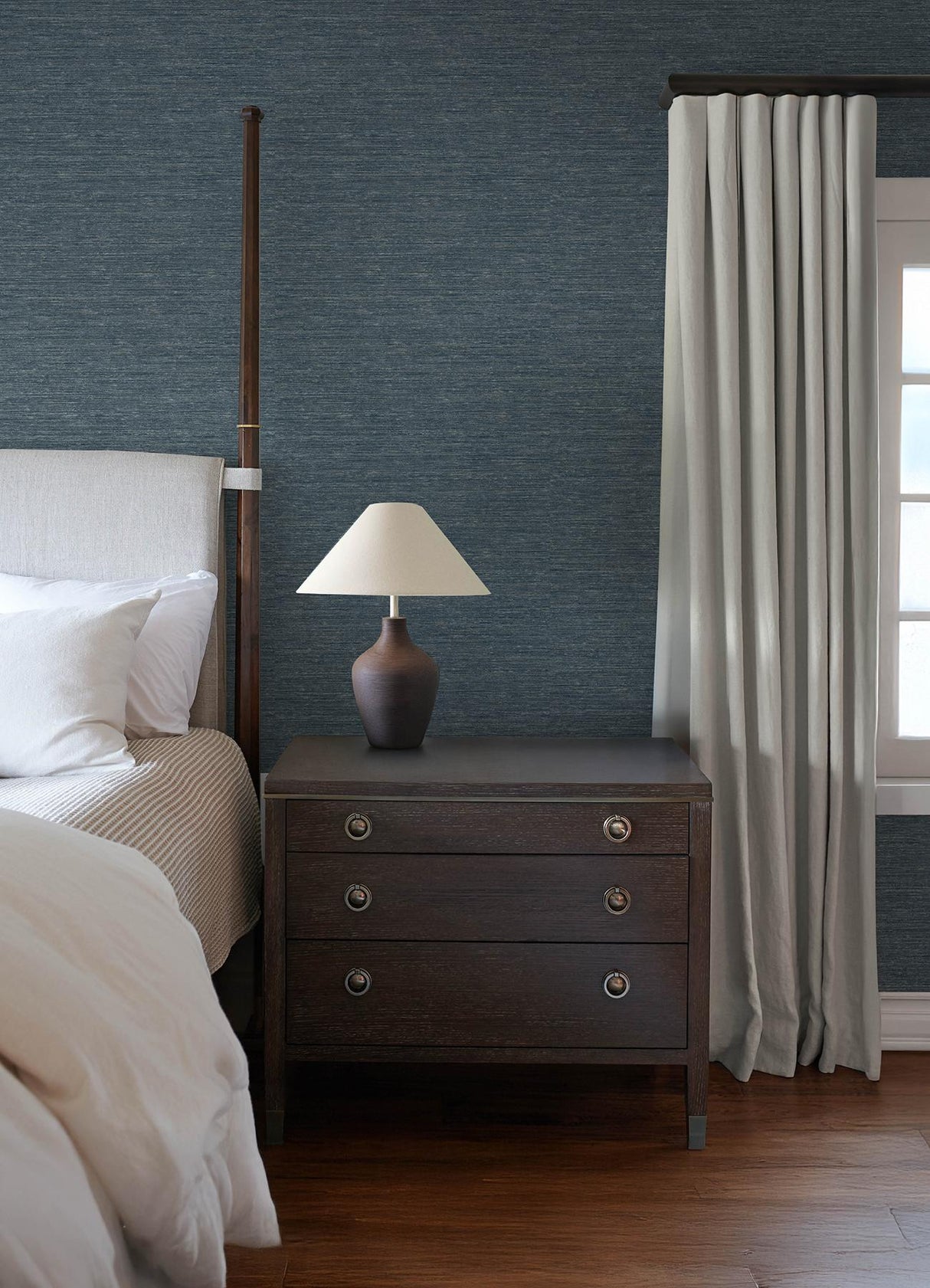 A-Street Prints Chris Loves Julia Roderick Dark Blue Wallpaper