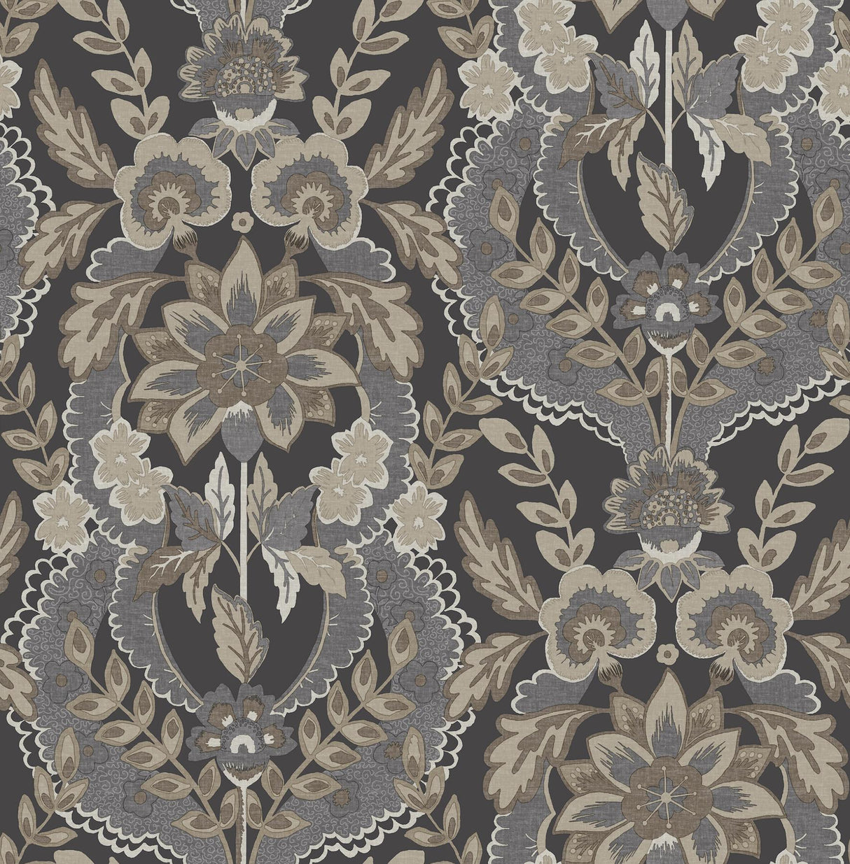 A-Street Prints Chris Loves Julia Collins Charcoal Wallpaper