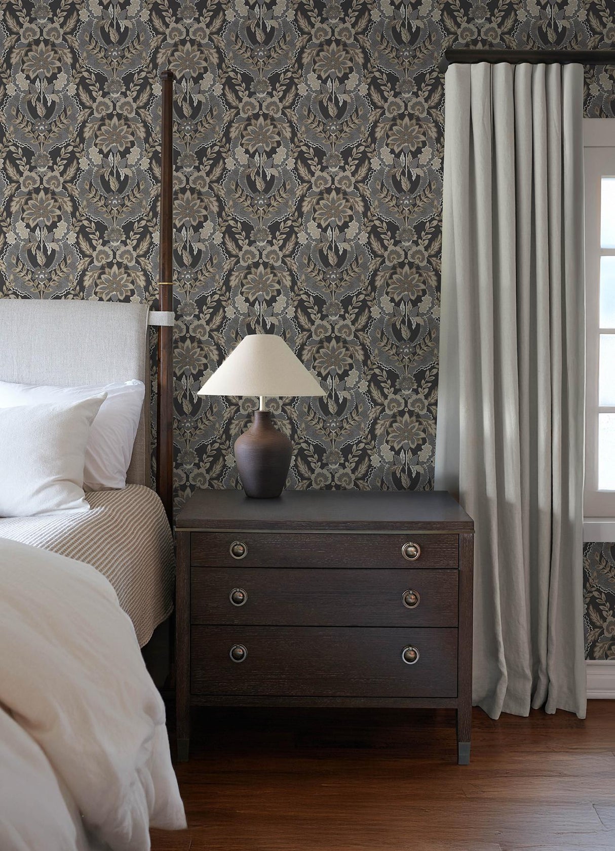 A-Street Prints Chris Loves Julia Collins Charcoal Wallpaper