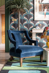 MindTheGap CHARMING CHAIR - POSEIDON Velvet W28 D32 H34 in Furniture