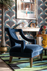 MindTheGap CHARMING CHAIR - POSEIDON Velvet W28 D32 H34 in Furniture