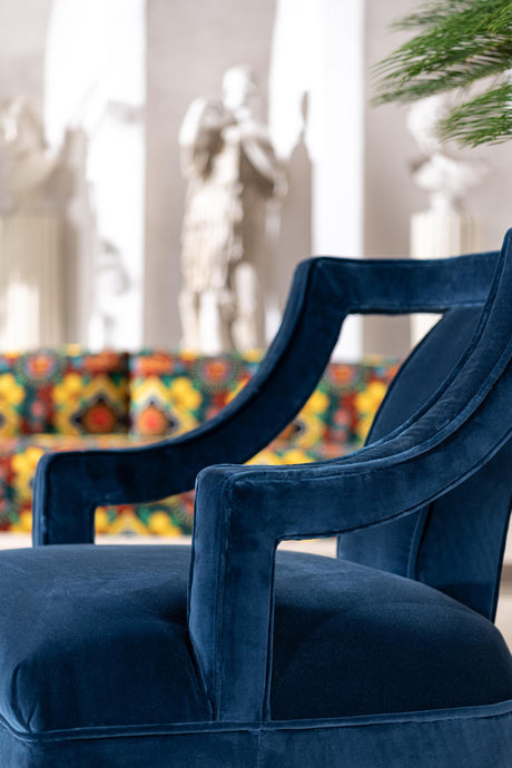 MindTheGap CHARMING CHAIR - POSEIDON Velvet W28 D32 H34 in Furniture