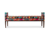 MindTheGap FRANCHESCA BENCH - PIAZZA DEGLI ARLECCHINI Linen W61 D19 H24 in Furniture