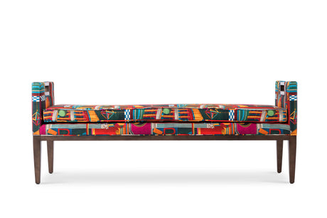 MindTheGap FRANCHESCA BENCH - PIAZZA DEGLI ARLECCHINI Linen W61 D19 H24 in Furniture