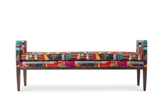 MindTheGap FRANCHESCA BENCH - PIAZZA DEGLI ARLECCHINI Linen W61 D19 H24 in Furniture