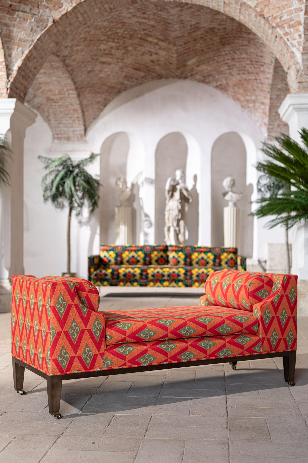 MindTheGap CHALFONTE BENCH - CALAMOSCHE Woven Fabric W61 D25 H26 in Furniture