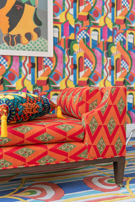 MindTheGap CHALFONTE BENCH - CALAMOSCHE Woven Fabric W61 D25 H26 in Furniture