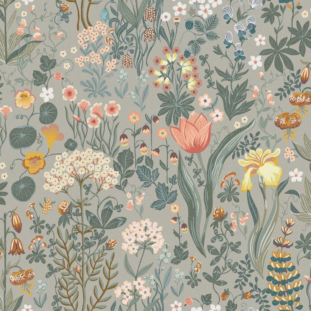Borastapeter Blomsterhav Taupe Wallpaper