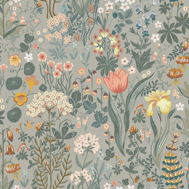 Borastapeter Blomsterhav Taupe Wallpaper