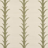 Schumacher Acanthus Stripe Sisal Olive Wallpaper