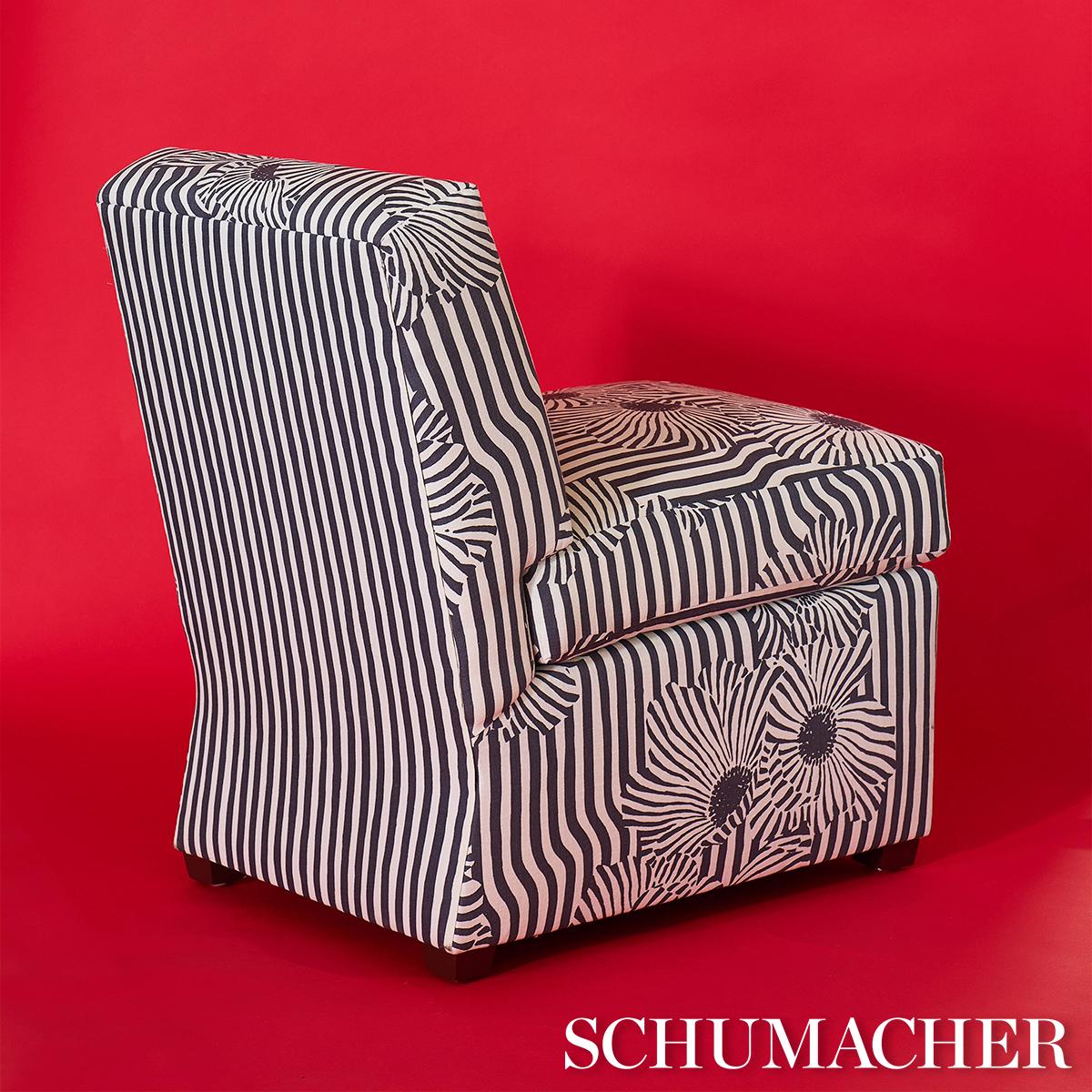 Schumacher Chaney Stripe Carbon Fabric