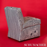 Schumacher Chaney Stripe Carbon Fabric