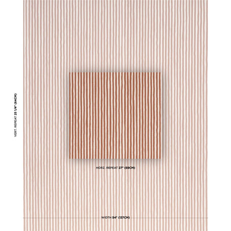 Schumacher Chaney Stripe Terracotta Fabric
