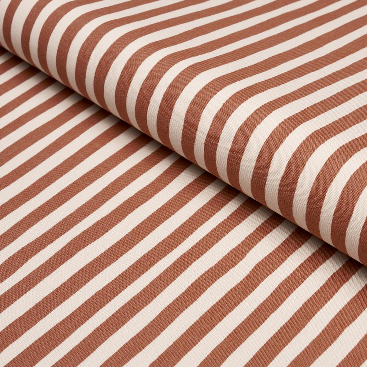 Schumacher Chaney Stripe Terracotta Fabric