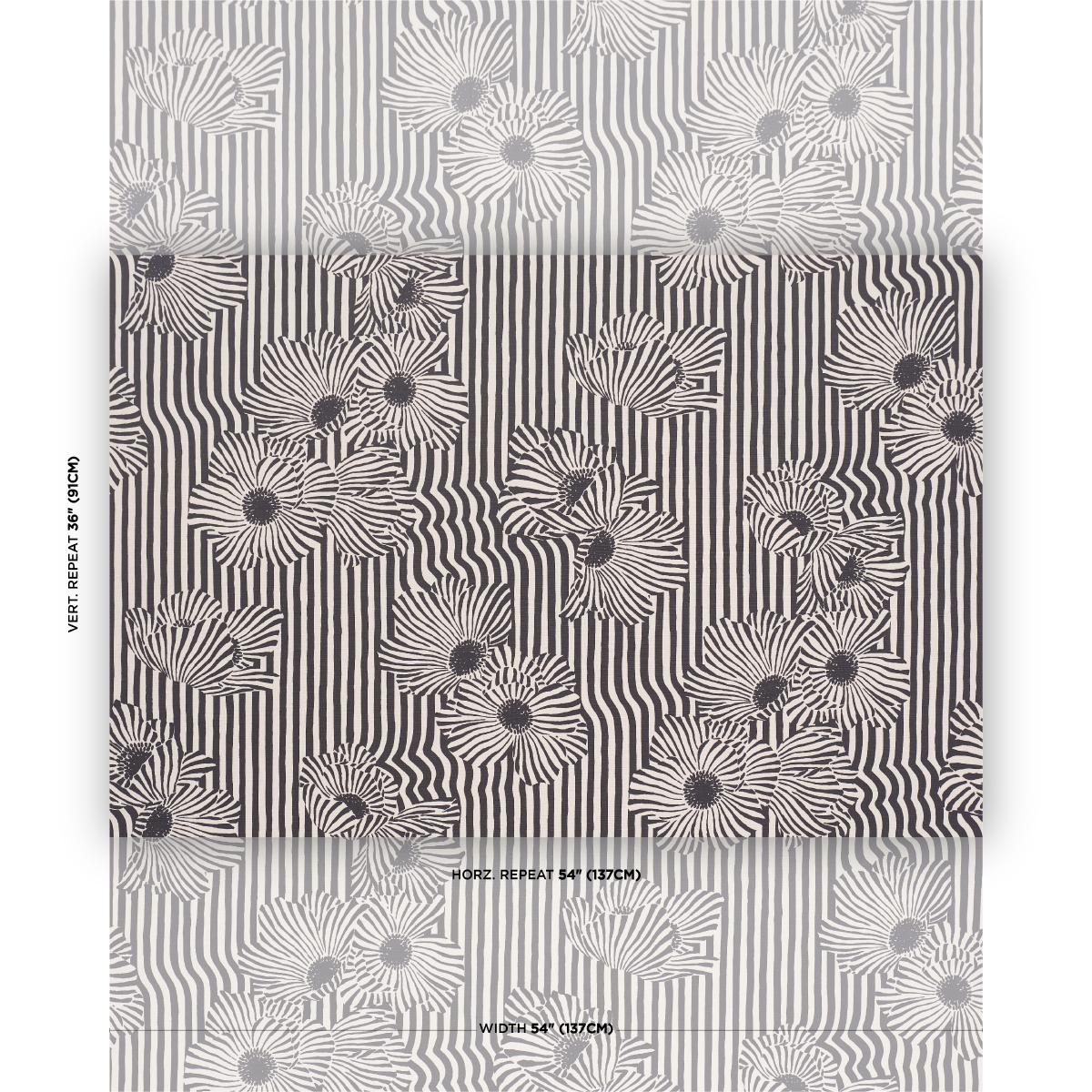 Schumacher Chaney Floral Carbon Fabric