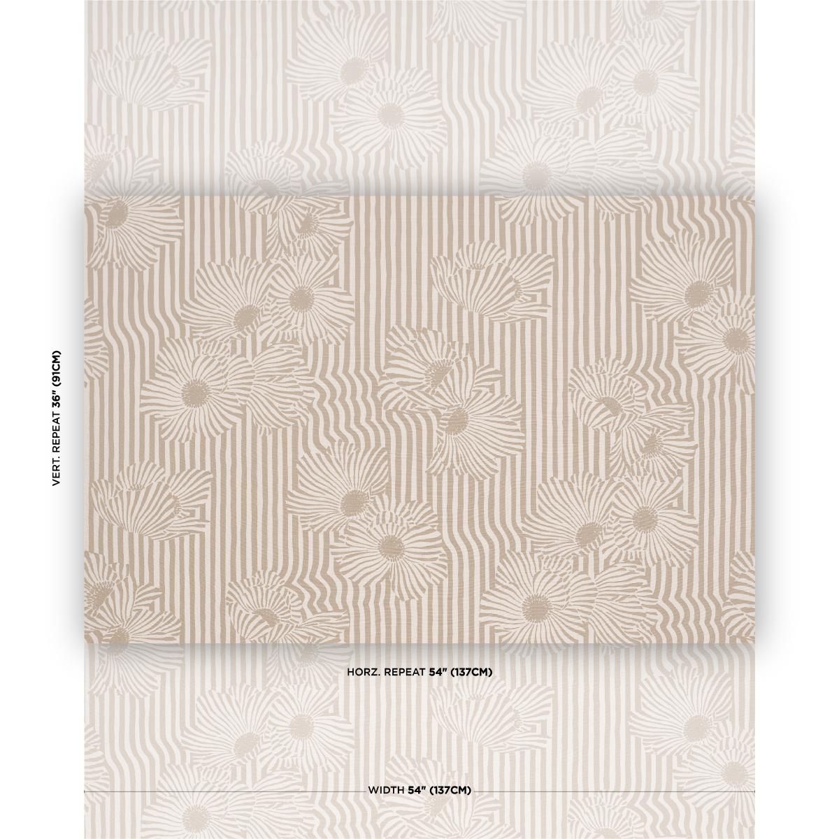 Schumacher Chaney Floral Sand Fabric
