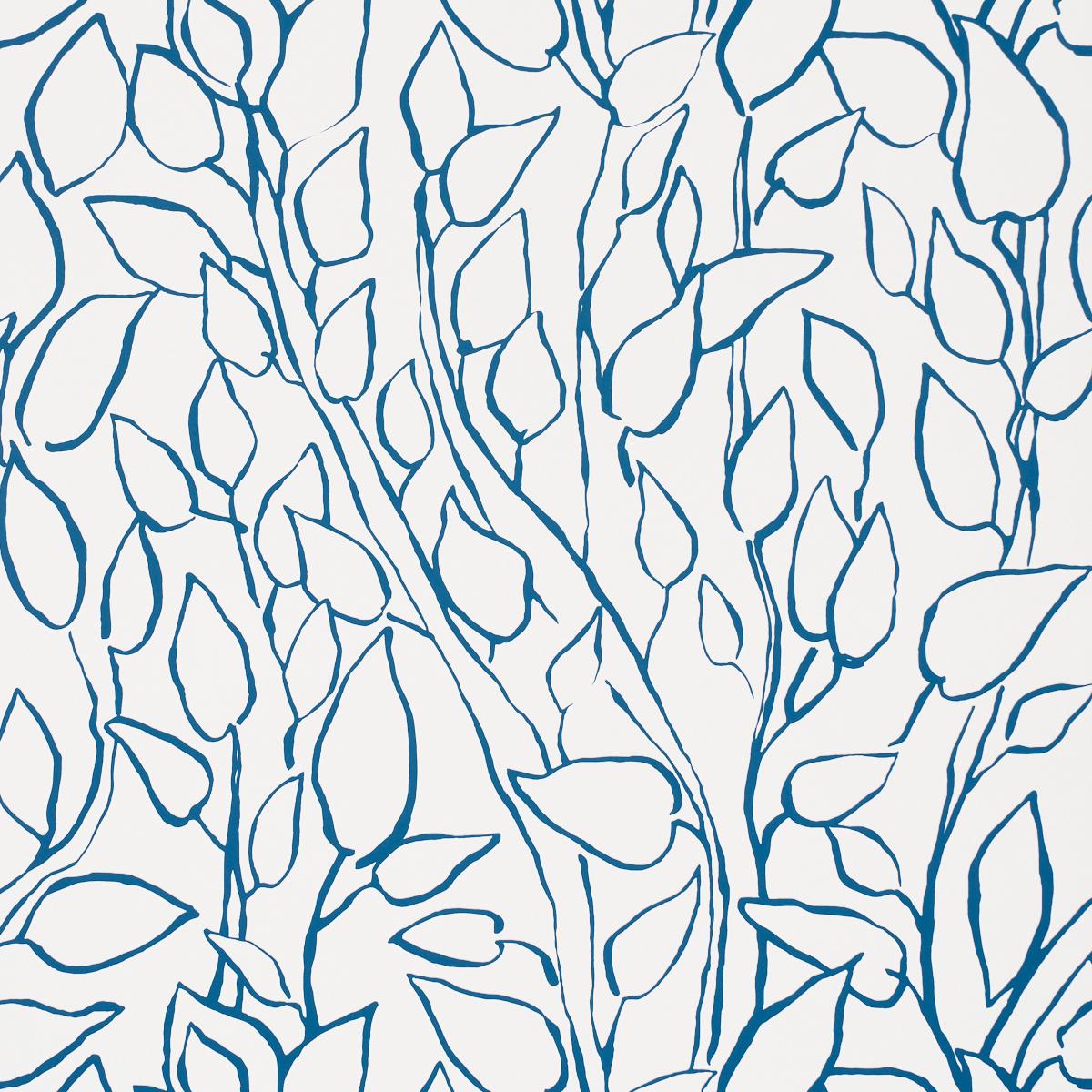 Schumacher Solandra Vine Navy Wallpaper