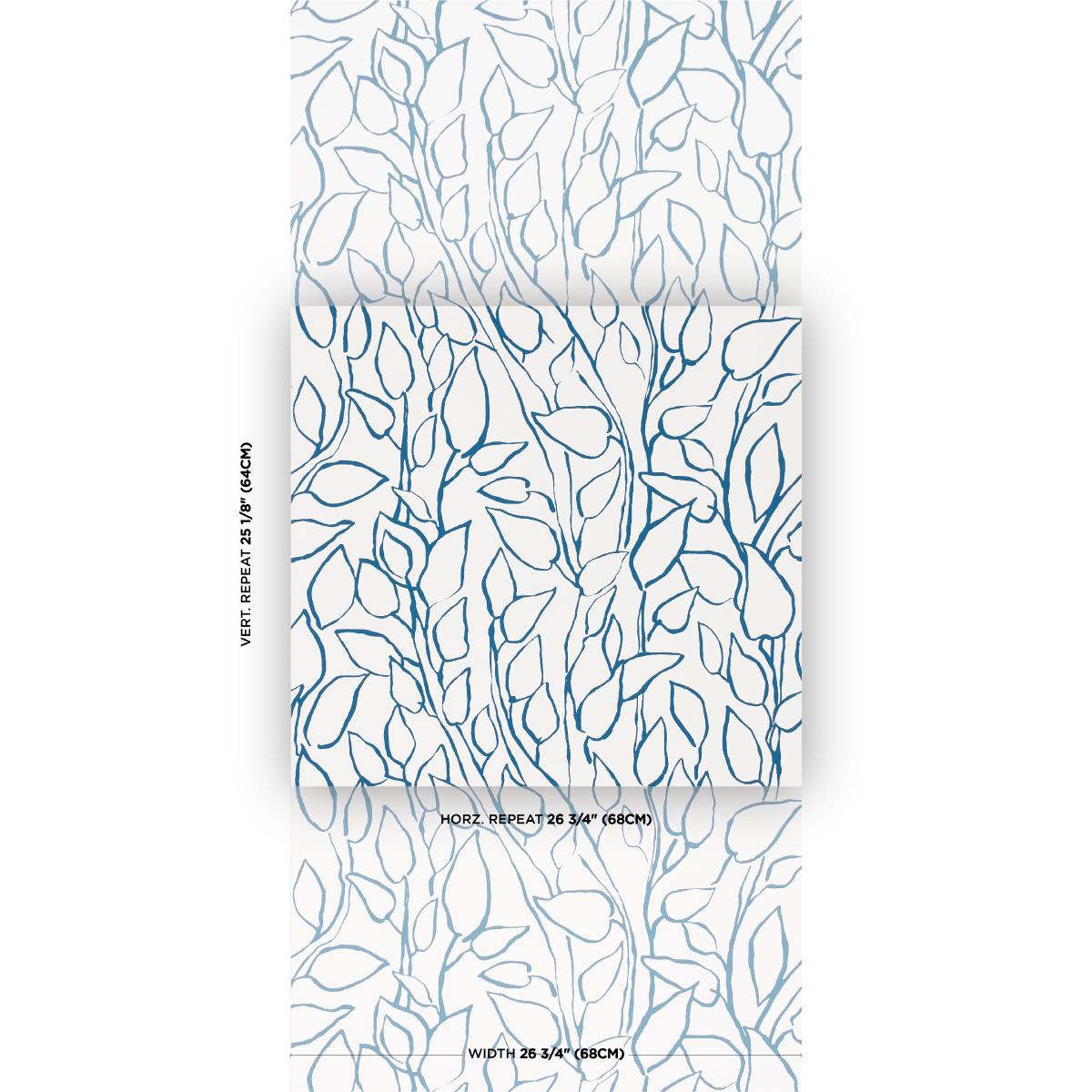 Schumacher Solandra Vine Navy Wallpaper