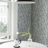 Schumacher Solandra Vine Navy Wallpaper