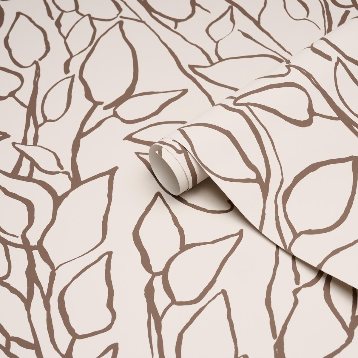 Schumacher Solandra Vine Brown Wallpaper