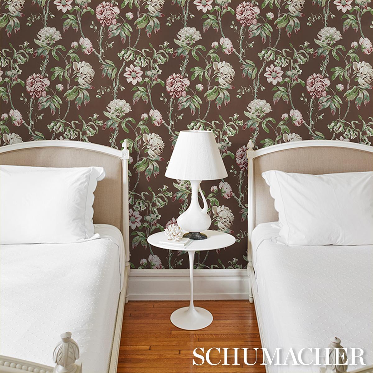 Schumacher Daydream Chocolate Wallpaper