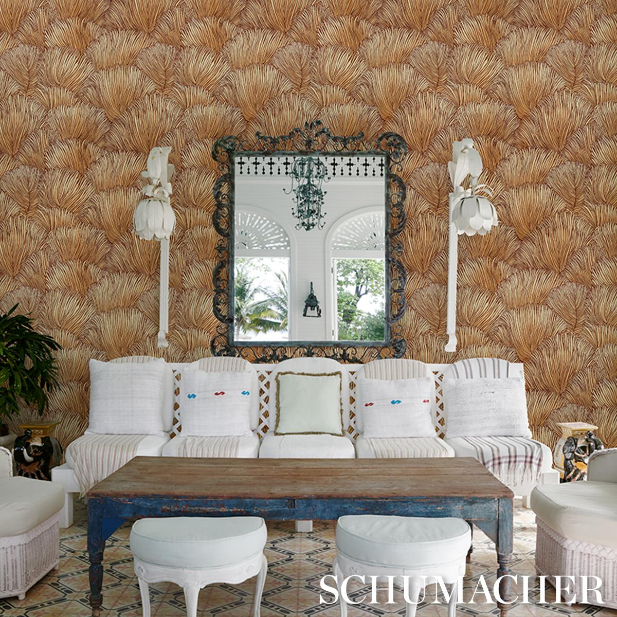 Schumacher Fondale Gold Wallpaper