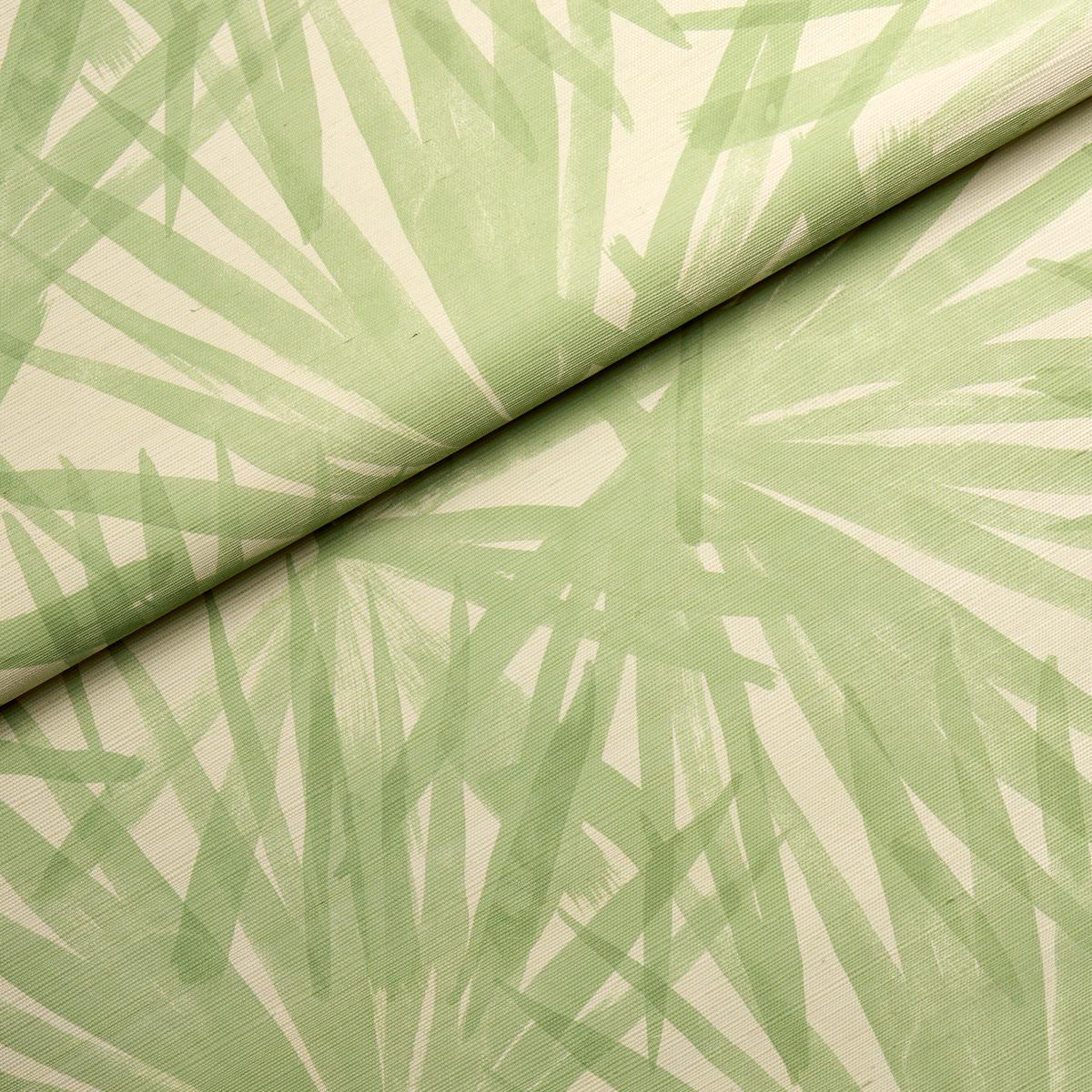 Schumacher Sunlit Palm Sisal Pistachio Wallpaper