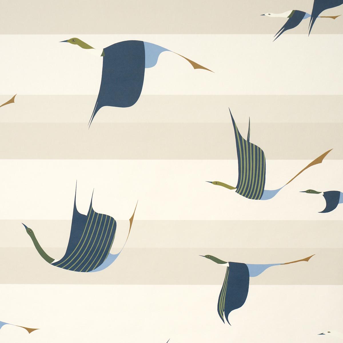 Schumacher Flying West Blue Wallpaper