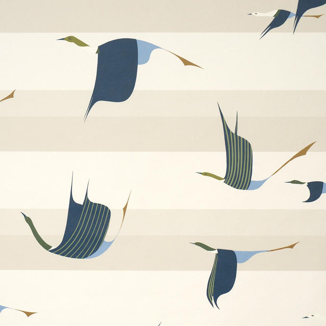 Schumacher Flying West Blue Wallpaper