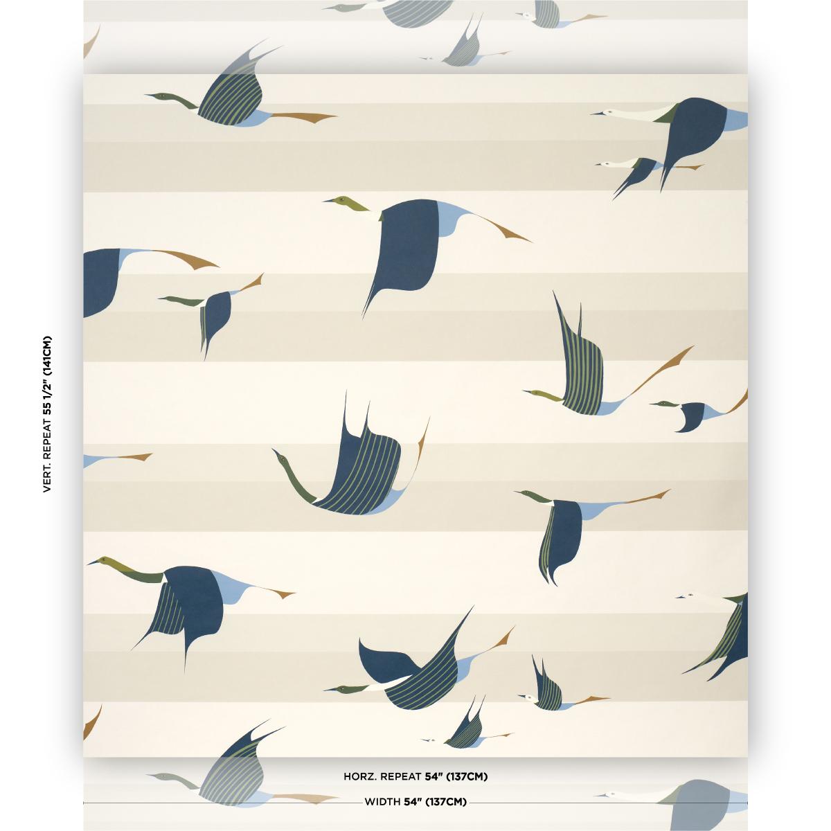 Schumacher Flying West Blue Wallpaper