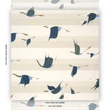 Schumacher Flying West Blue Wallpaper