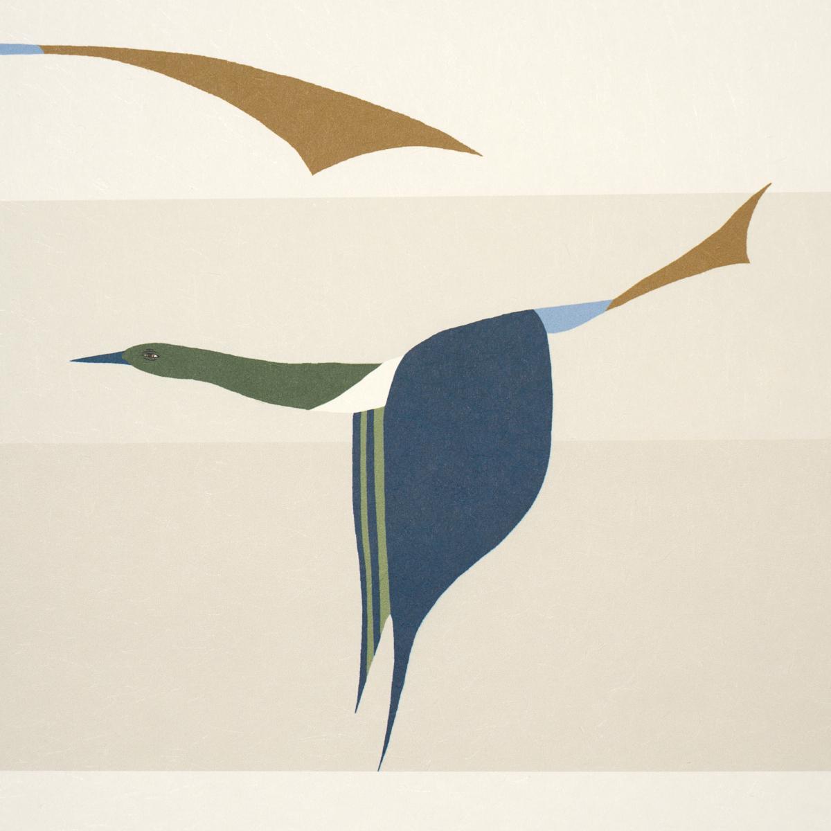 Schumacher Flying West Blue Wallpaper