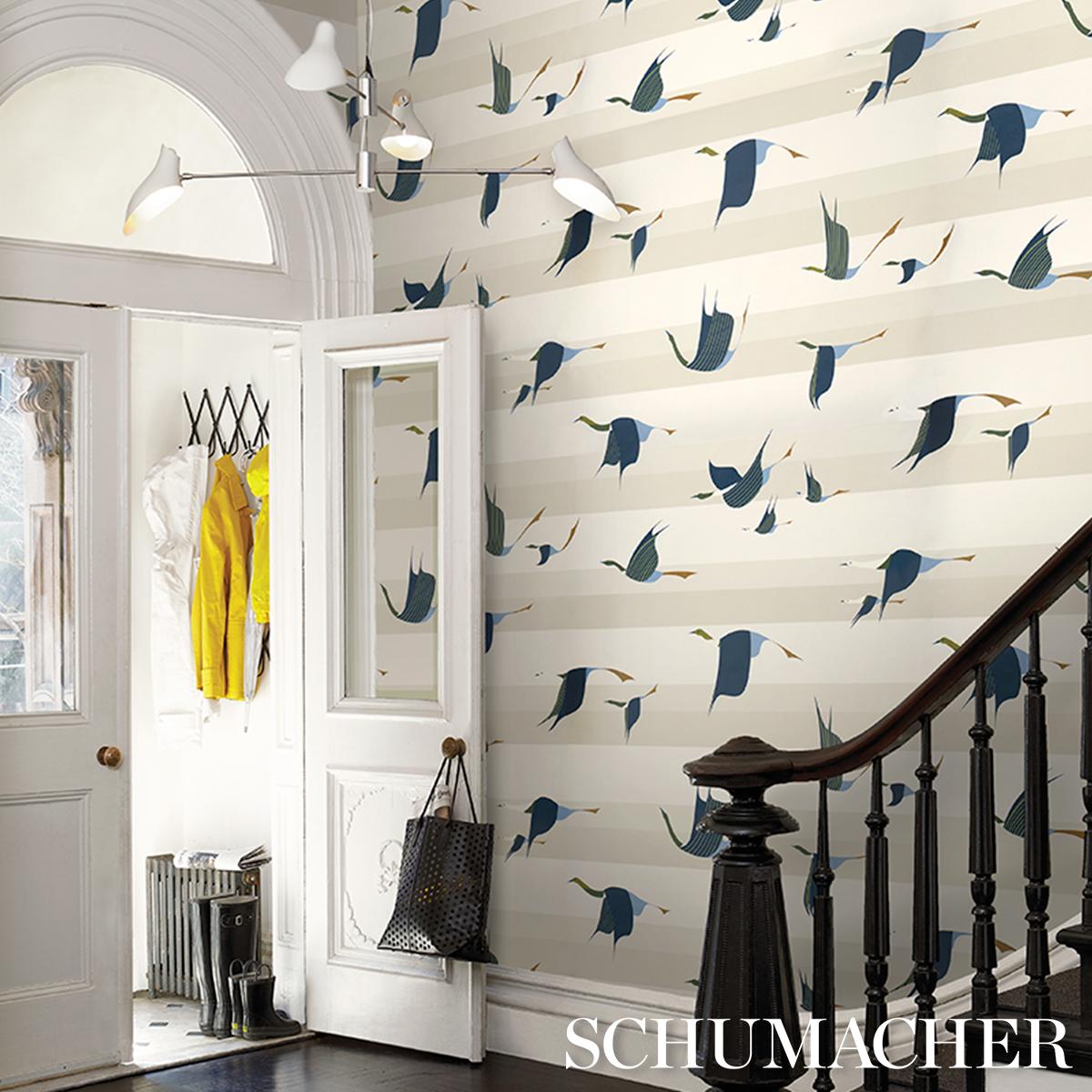 Schumacher Flying West Blue Wallpaper