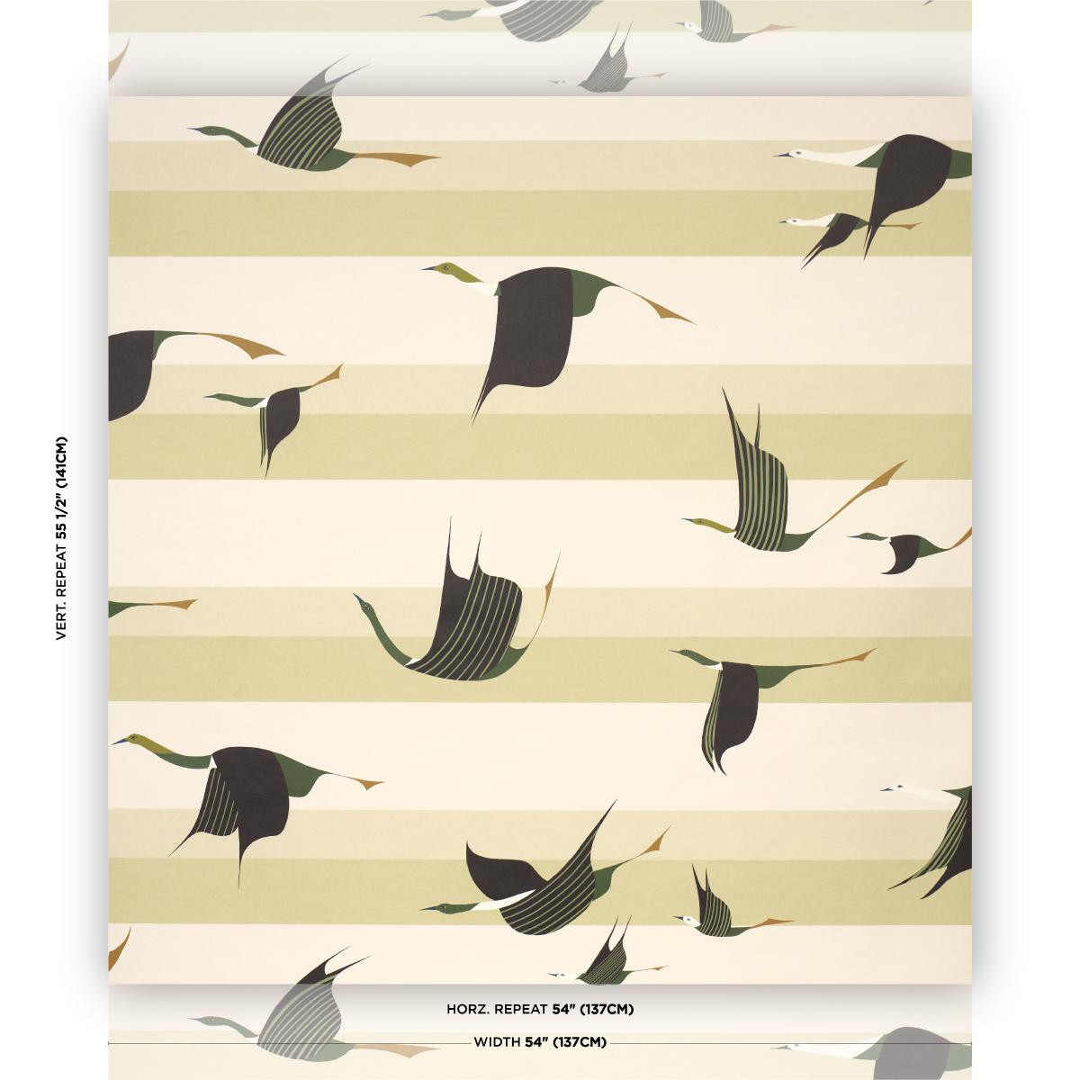 Schumacher Flying West Green Wallpaper
