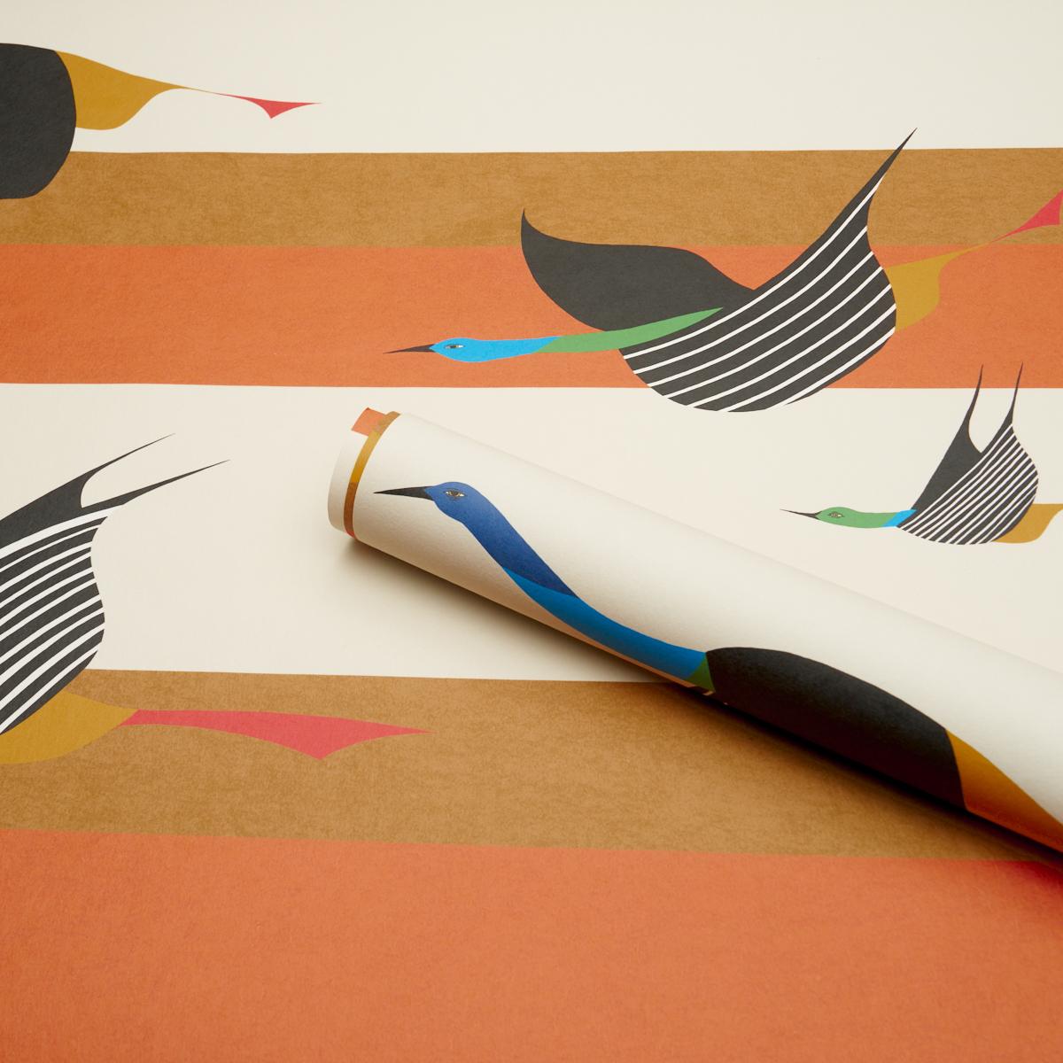 Schumacher Flying West Orange Wallpaper