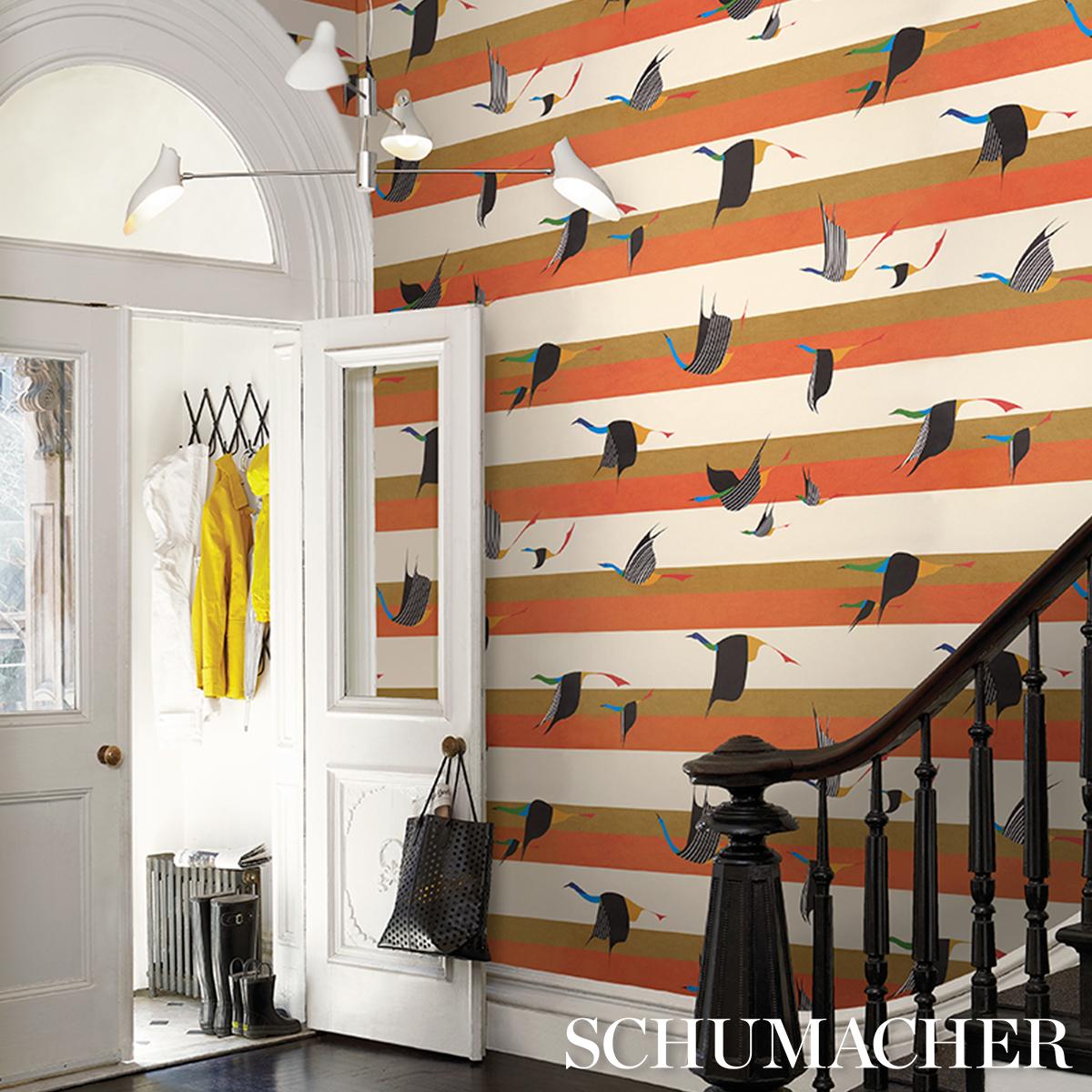 Schumacher Flying West Orange Wallpaper