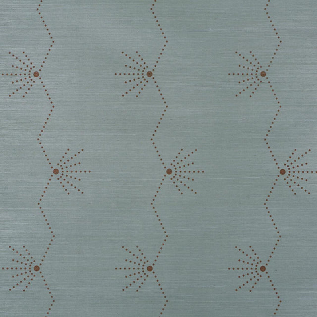 Schumacher Royre Stripe Sisal Seaglass Wallpaper