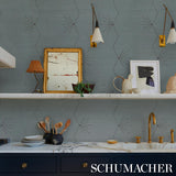 Schumacher Royère Stripe Sisal Seaglass Wallpaper