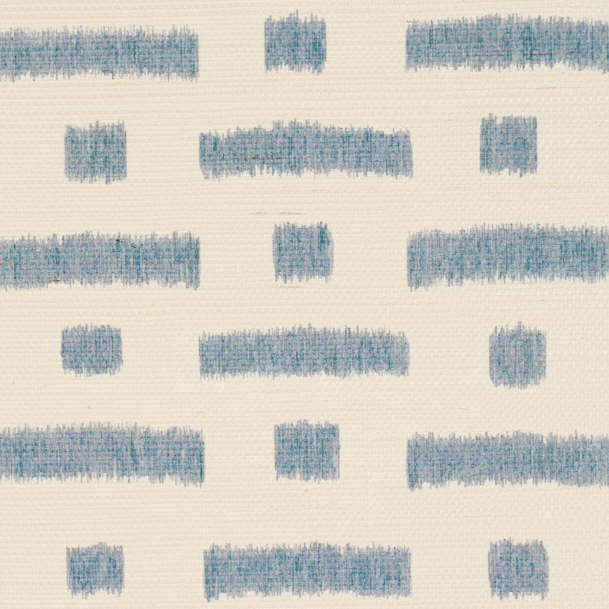 Schumacher Abstract Ikat Sisal Cadet Wallpaper