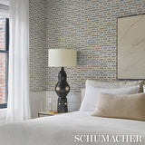 Schumacher Abstract Ikat Sisal Cadet Wallpaper